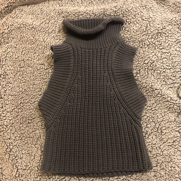 NEW Silence + Noise Grey Knit Cropped Turtle Neck - Picture 4 of 6